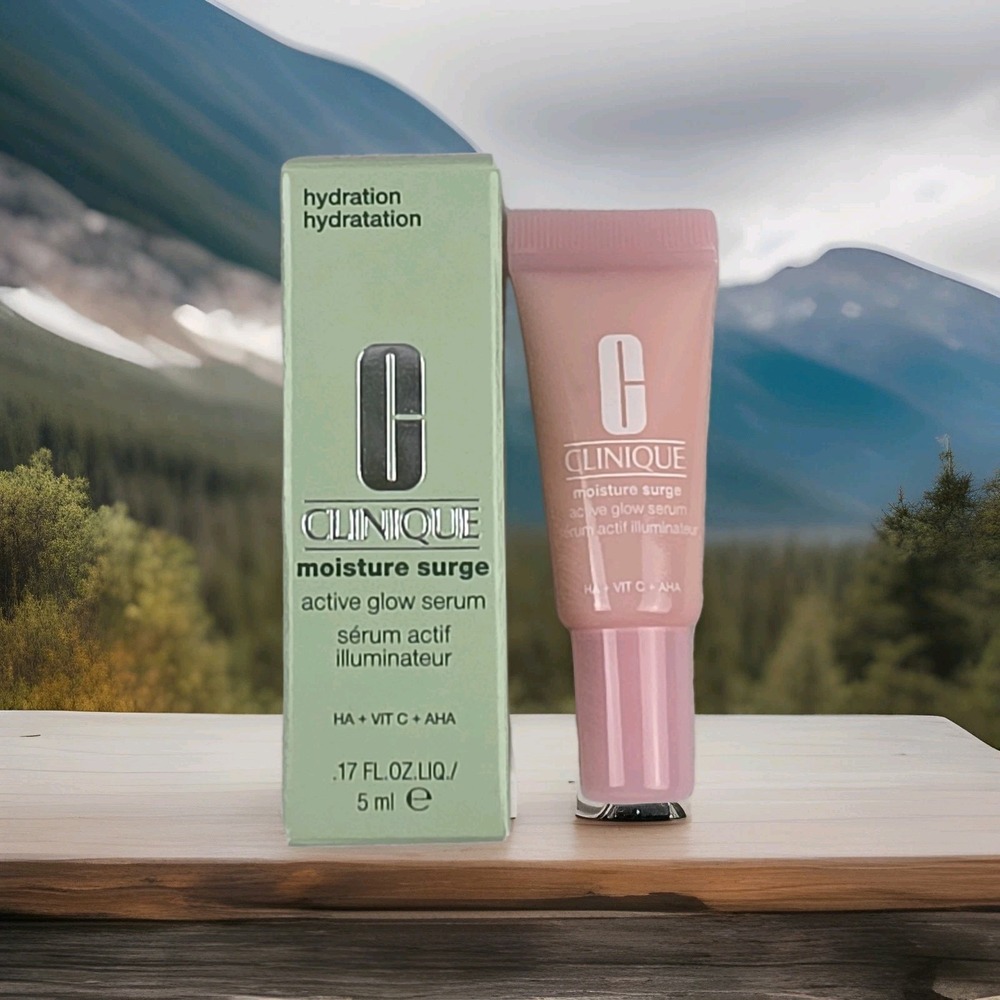 CLINIQUE Moisture Surge Active Glow Serum Set‎ Of 2 Mini 0.17 fl oz NEW IN BOX